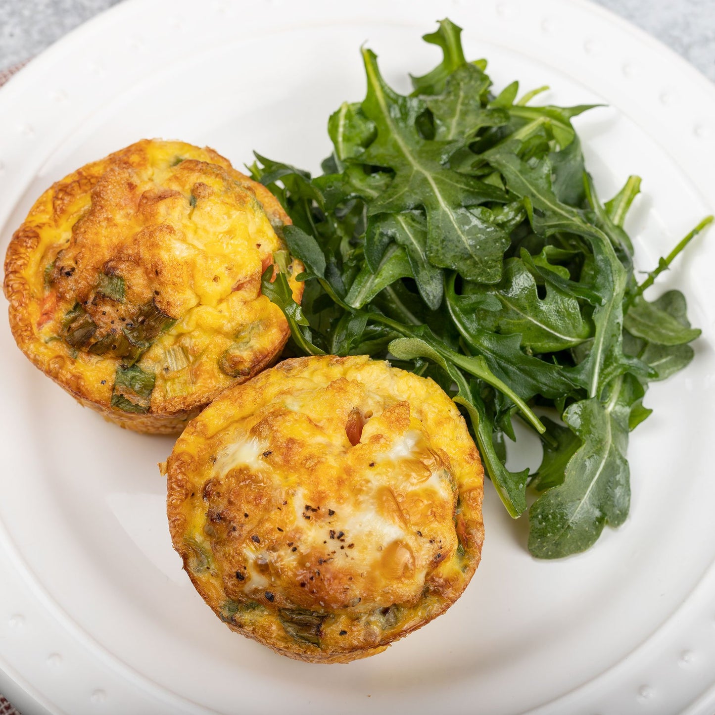 Bacon & Tomato Egg Bites, Breakfast Greens