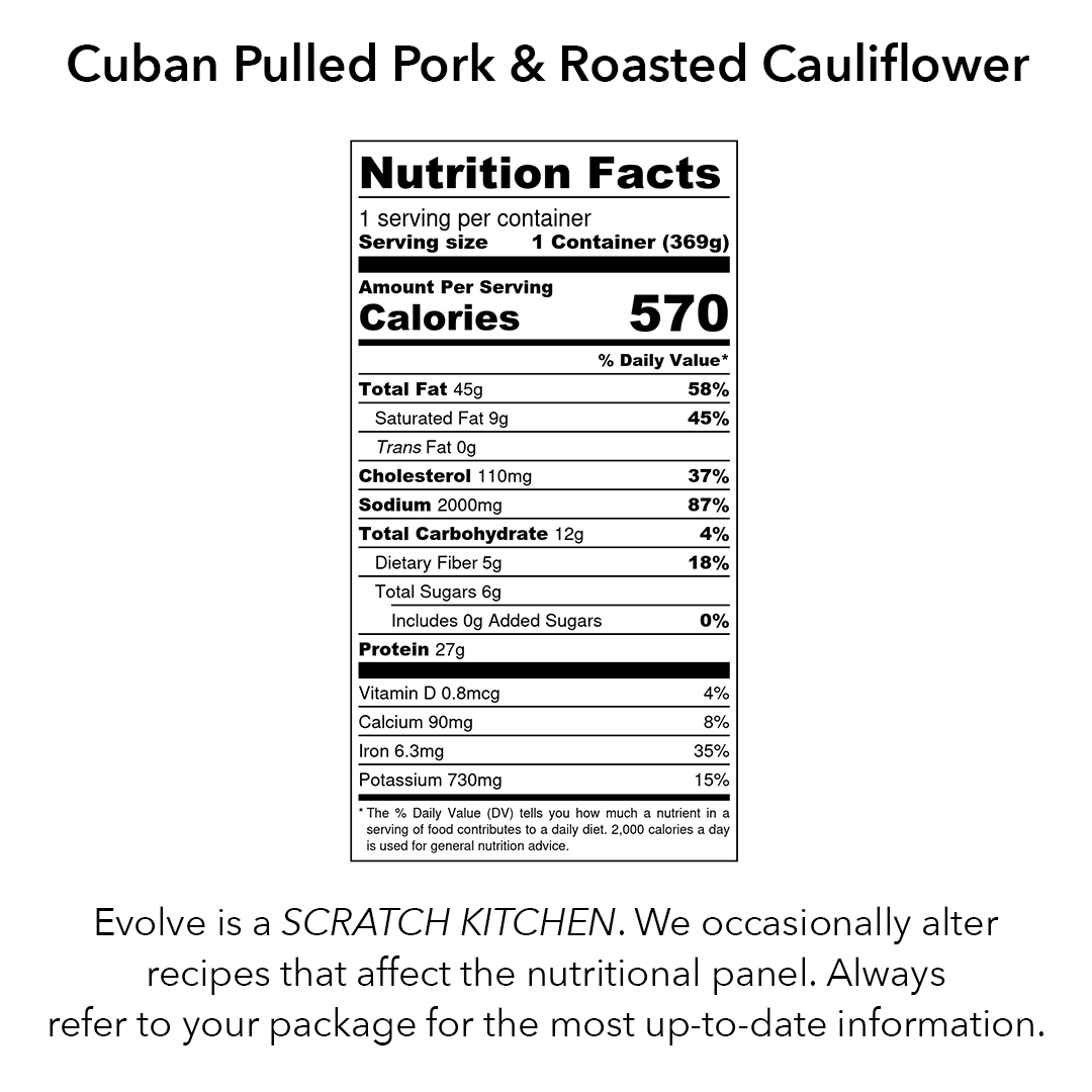 Cuban Pulled Pork, Roasted Cauliflower