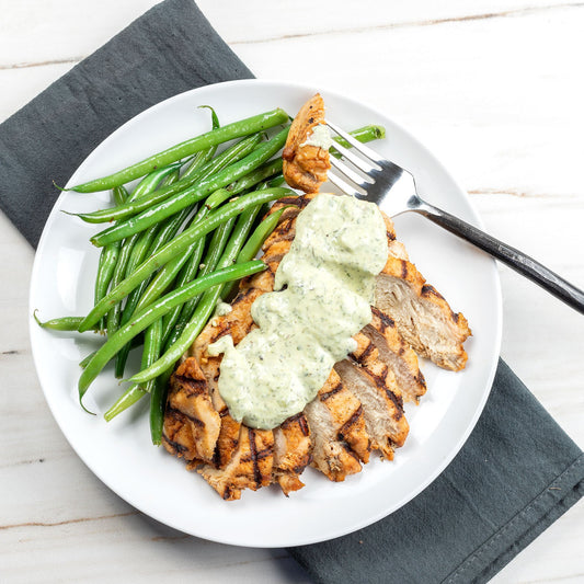 Grilled Chicken with Green Beans and Garlic Ranch