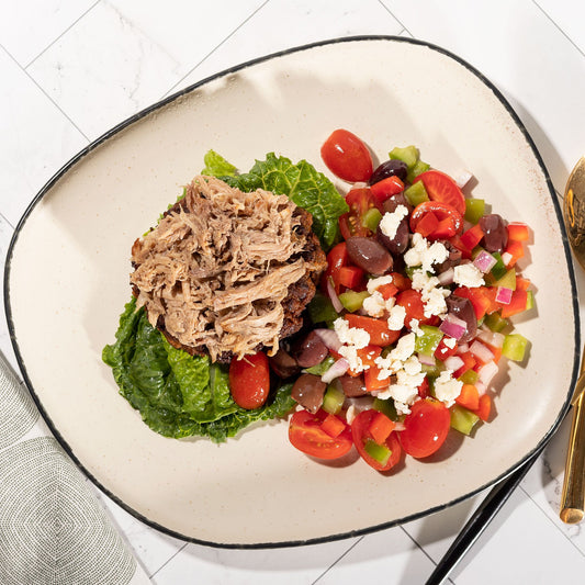 Pork Burger with Summer Salad