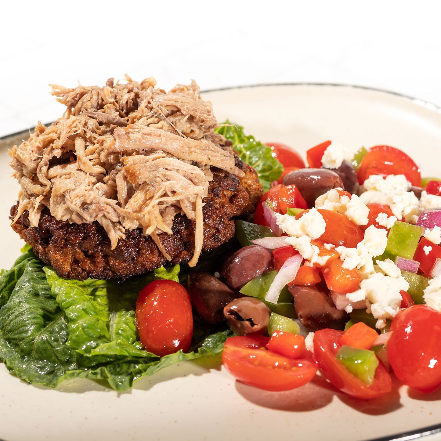 Pork Burger with Summer Salad