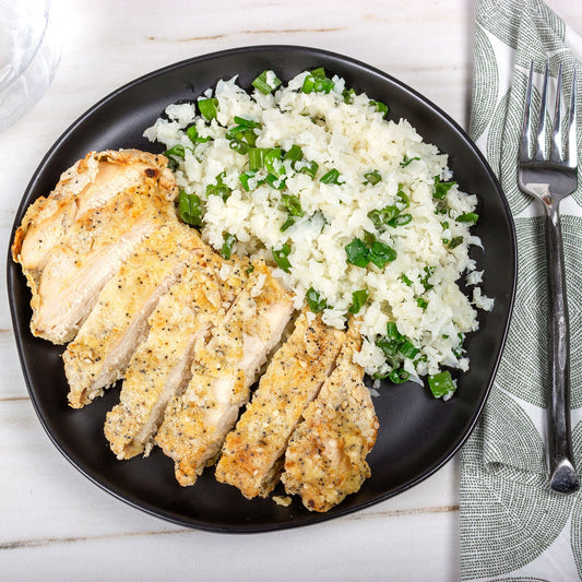 Sesame Crusted Chicken With Ginger Scallion Sauce