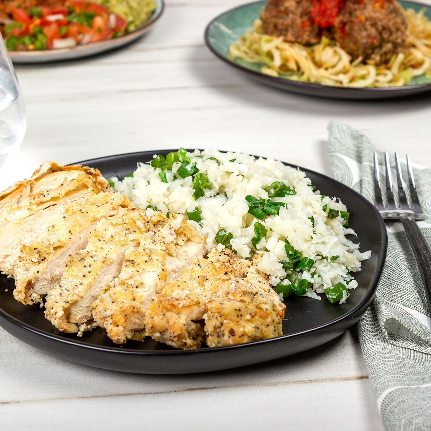 Sesame Crusted Chicken With Ginger Scallion Sauce