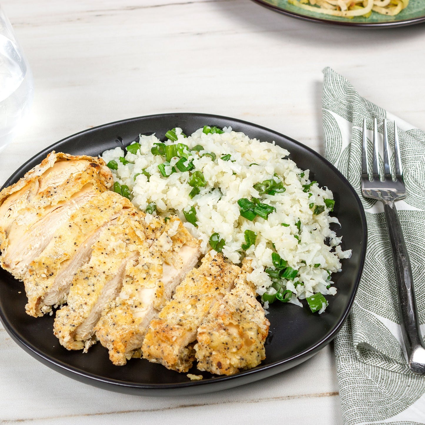 Sesame Crusted Chicken With Ginger Scallion Sauce