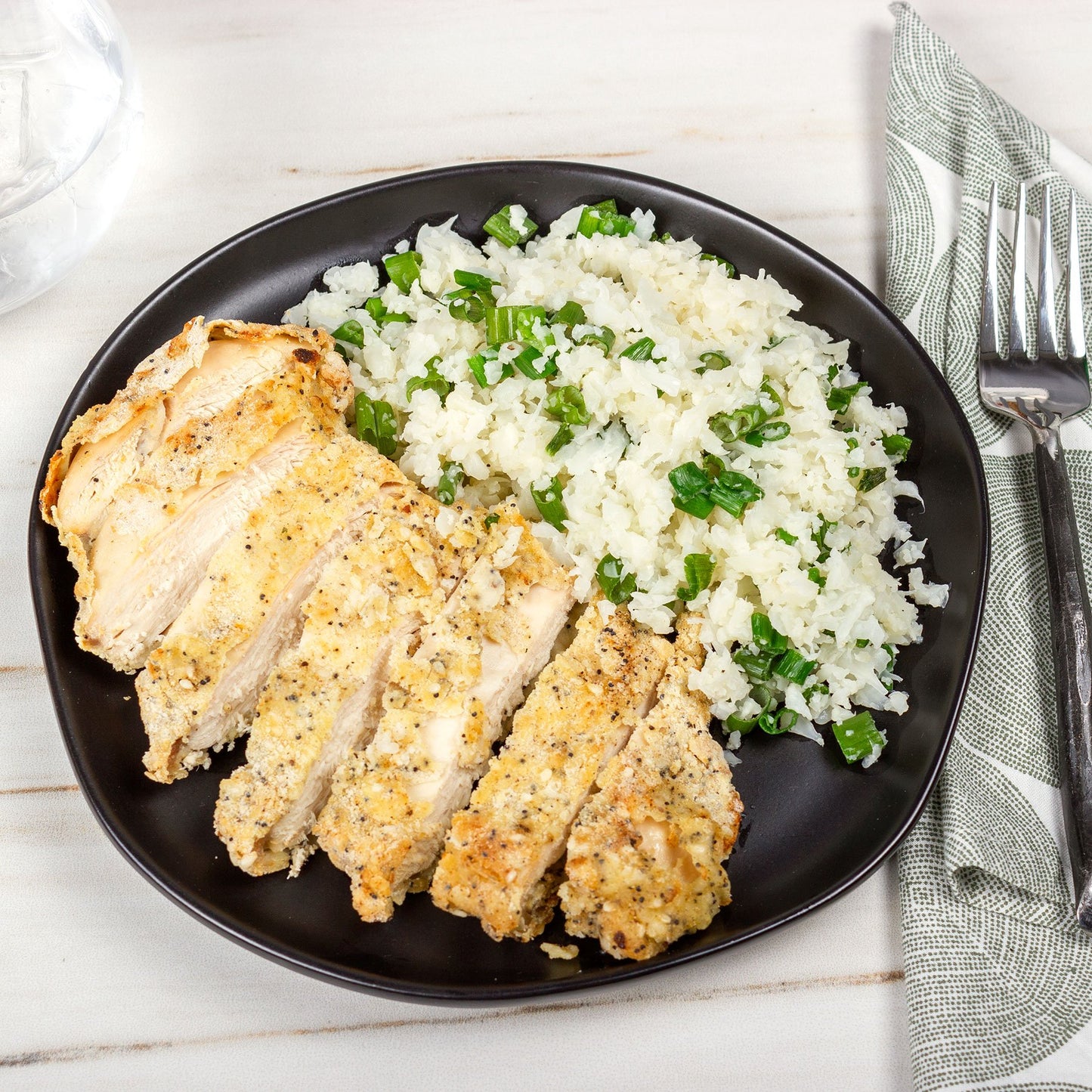 Sesame Crusted Chicken With Ginger Scallion Sauce