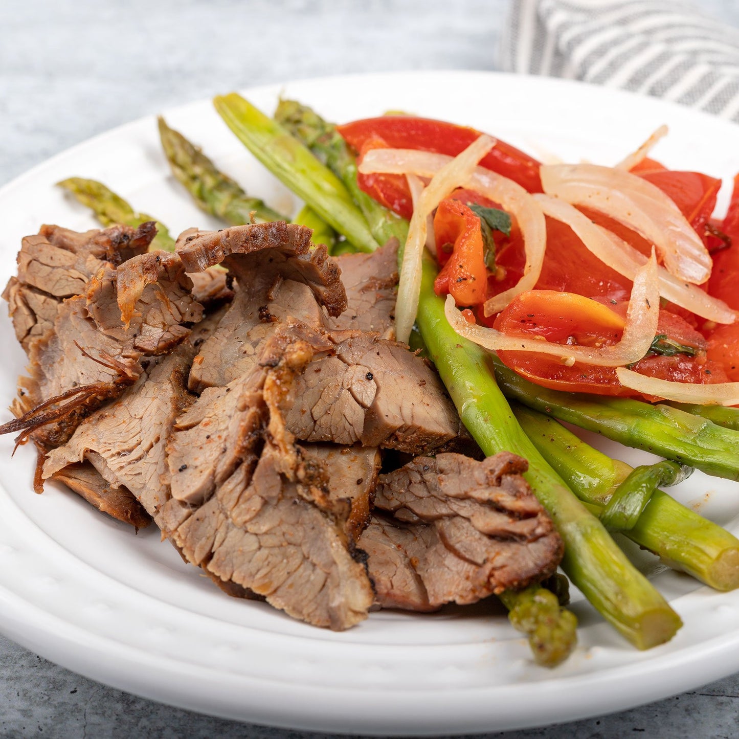 Sliced Steak, Warm Tomato Salad